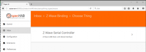 Z-Wave Serial Controller konfiguration 