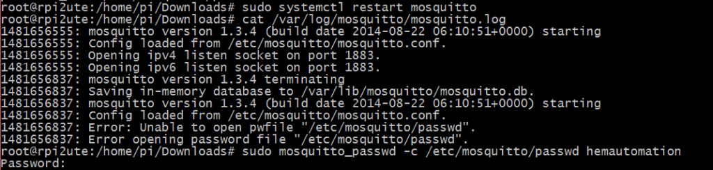 Konfigurera MQTT password