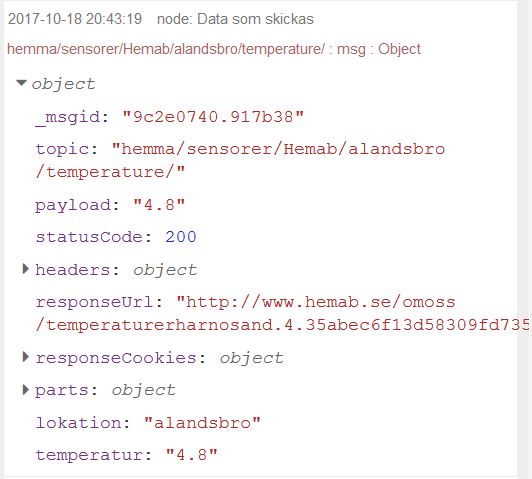 Aktiverar jag Debug på det sista blocket får jag den informationen jag vill ha.