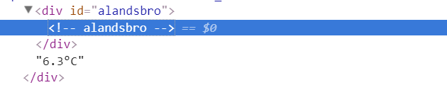 Följande data har jag nu i variabeln Msg.Payload, för att få något vettigt av den så bryter jag ner den.