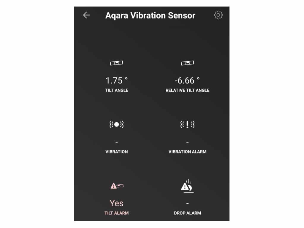 Aqaras vibrationssensor erbjuder även lutning, fall.