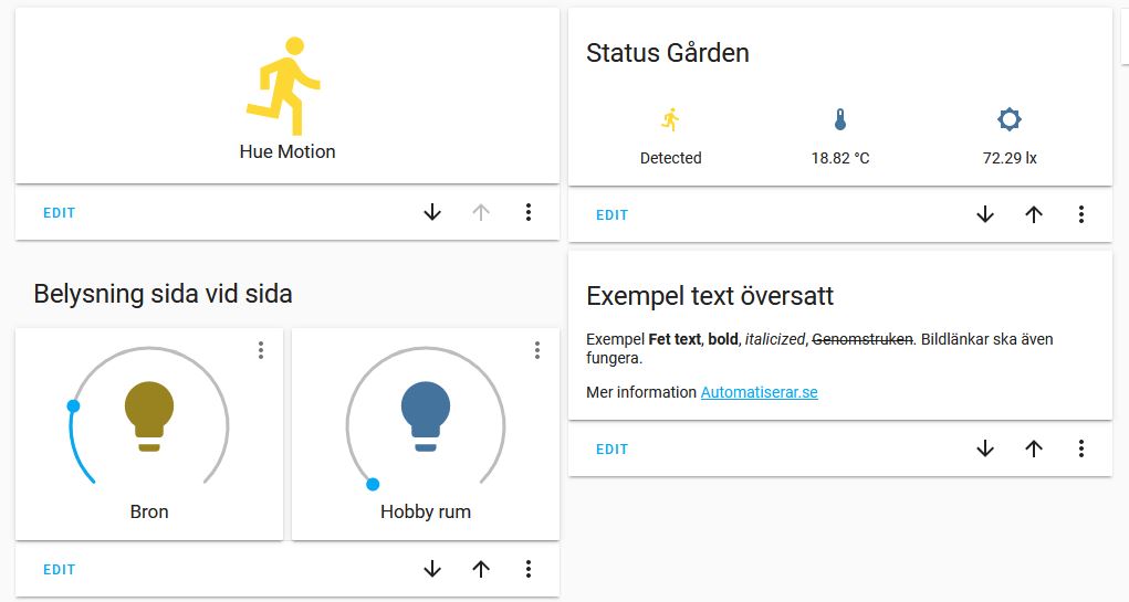 Lovelace UI - Horizontal Stack Card