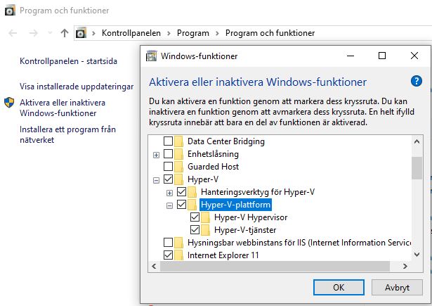 lägg till rollen Hyper-V
