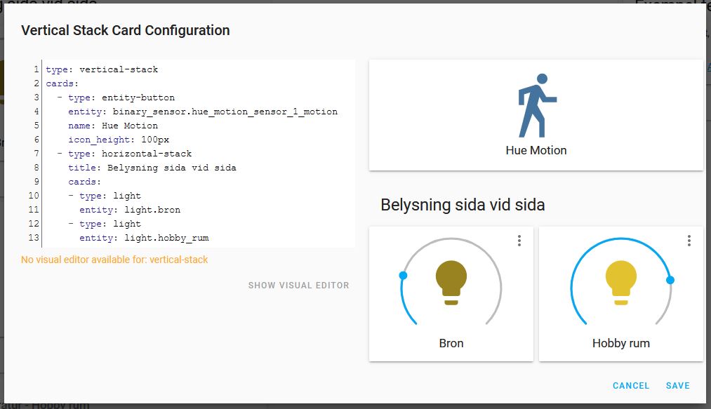 Lovelace UI - Vertical stack