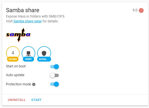 Nu kan du starta tjänsten samba share