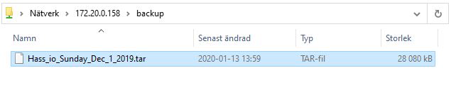Öppna mappen backup och kopiera in din hass.io backupfil som slutar på .tar